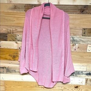 Pink size XL Cocoon Open Front Soft and Oversized Collared Sweater